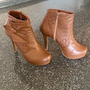 Cognac Ankle Booties Size 8